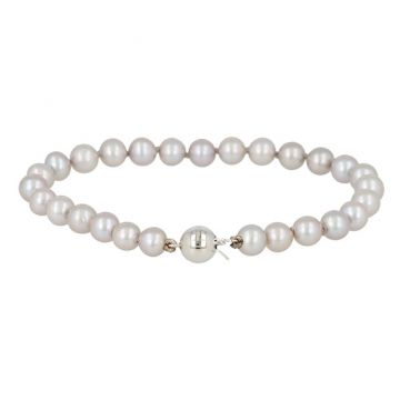 Sundrops  | Bracelet White Gold | Pearl light grey