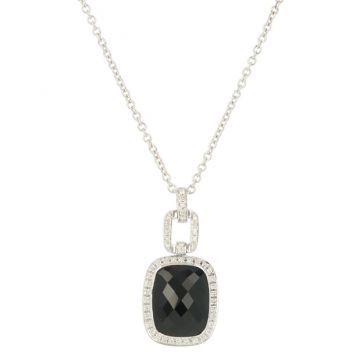 Unique Piece | White Gold Necklace | Diamonds - Onyx