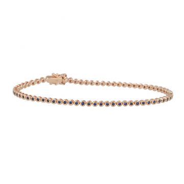 Yeva | Tennis Bracelet 14 Carat Pink Gold | Sapphire