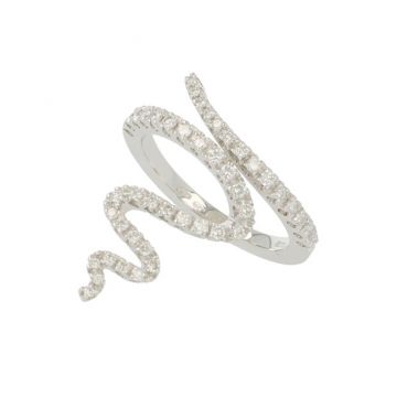 Unique Piece | White Gold Ring | Diamond Snake