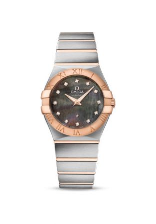 OMEGA Constellation 123.20.27.60.57.006 Quartz steel and pinkgold PVD case and bracelet tahiti mother of pearl dial with diamond index