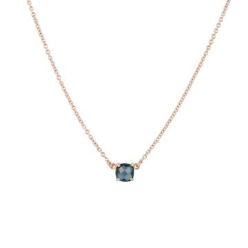 Sundrops | Necklace 14 Carat Pink gold | London Blue Topaz 6 x 6 mm