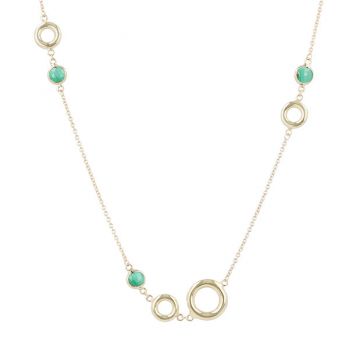 Sundrops | Necklace 14 Carat Yellow gold | Malachite