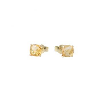 Gioia | Earstuds 14 Carat Yellow gold | Citrine 6 x 6 mm