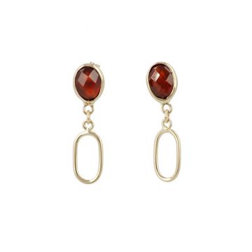 Sundrops | Earrings 14 Carat Yellow gold | Hessonite & Link