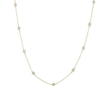 Gioia | Necklace 14 Carat Yellow gold | Emeralds 2 mm