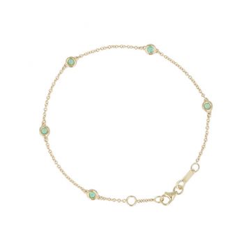Sundrops | Bracelet 14 Carat Yellow gold | Emeralds 2 mm