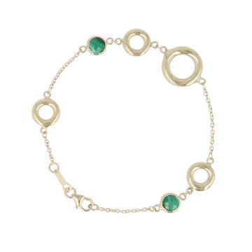 Sundrops | Bracelet 14 Carat Yellow gold | Malachite