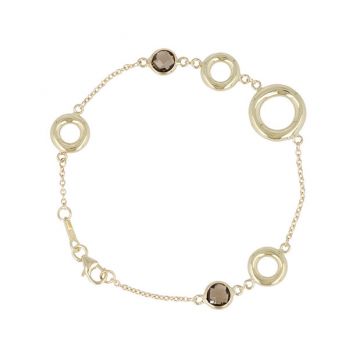 Sundrops | Bracelet 14 Carat Yellow gold | Smoky Quartz