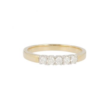 W | Diamond Alliance Ring Yellow Gold | 5 x 0.05ct