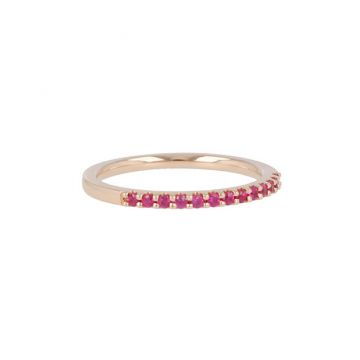 Yeva | Alliance Ring 14 Carat Pink Gold | Ruby