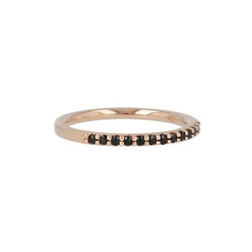 Yeva | Alliance Ring 14 Carat Pink Gold | Black Sapphire