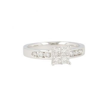 Lux | Ring White Gold | Diamonds Princess