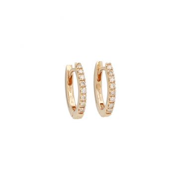 Varivello Fine Line | Pink Gold Earrings | Small Champagne Diamonds