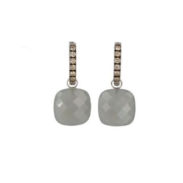 Varivello Set | White Gold & Brown Diamonds | Grey Moonstone