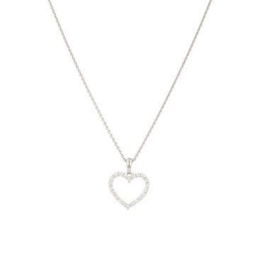 Yeva | Pendant 14 Carat White Gold | Diamond Heart