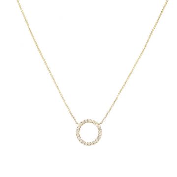 Yeva | Necklace Yellow Gold | Diamond Circle 13 mm