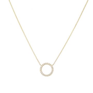 Yeva | Necklace Yellow Gold | Diamond Circle 13 mm