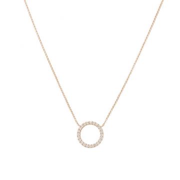 Yeva| Necklace Pink Gold | Diamond Circle 13 mm