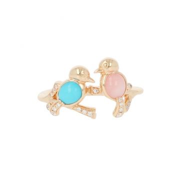 Unique Piece | Pink Gold Ring | Birds