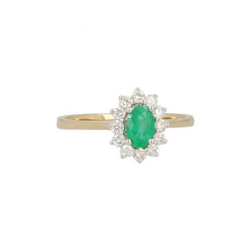 Lux | Ring Lady Lux Yellow & White gold | Diamonds Emerald M