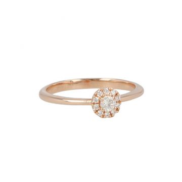 Lux | Ring 14 Carat Pink Gold | Diamonds 0.18ct
