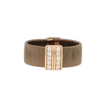 Unique Piece | Bronze Pink Gold Ring | Diamonds