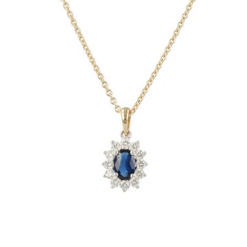 Lux | Pendant Lady Lux 14 Carat Yellow & White gold | Sapphire L