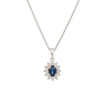 Lux | Pendant Lady Lux White Gold | Diamonds Sapphire M