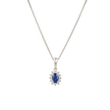 Lux | Pendant Lady Lux 14 Carat White gold | Diamonds Sapphire S