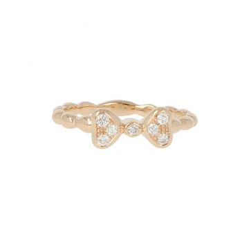 Yeva | Pink Gold Ring | Diamond Bow