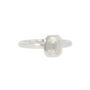 Lux | White Gold Ring | Emerald Cut Diamond