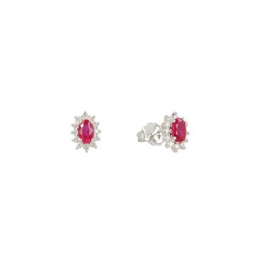 Lux | Earring Lady Lux 14 Carat White Gold | Diamonds Ruby S