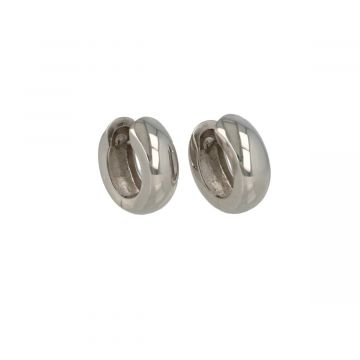Be | Earrings 14 carat White gold | Round Hoops