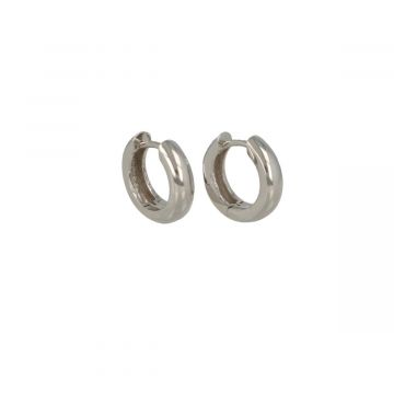 Be | Earrings 14 Carat White gold | Ø15 mm