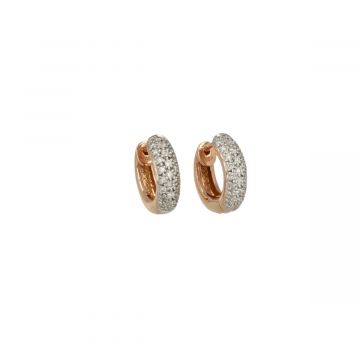 Lux | Earring Pink Gold | Pave Diamonds 