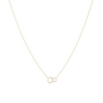 Dot | Necklace Yellow Gold | Double Ring