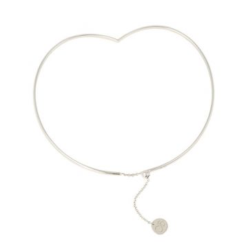 Dot | White Gold Bangle | Heart
