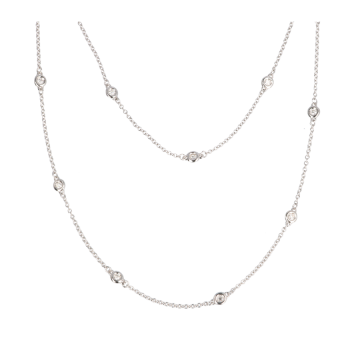 Lux | Necklace White gold with 23 diamonds | 70cm 
