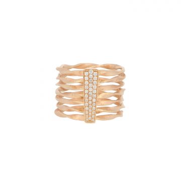 18crt.Pinkgold Mat and Pavé Diamonds