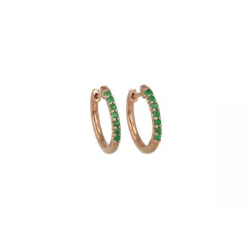 Yeva | 14carat Pink gold Earrings | Emerald