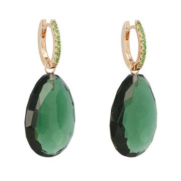 Varivello Set | Pink Gold Fine Small Tsavorite | Green Tourmaline 25 x 18 mm