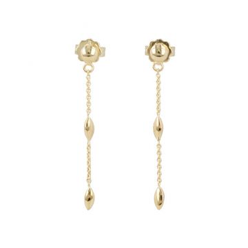 Yeva | Ear studs Yellow Gold | Navette 