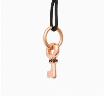 BRON | Joy Pink Gold Pendant Key | Black Sapphire