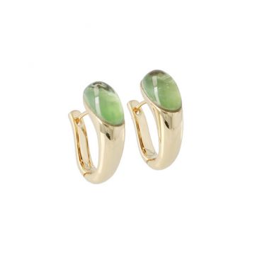 Sundrops | Earrings 14 Carat Yellow Gold | Jade & Prasiolite Doublets