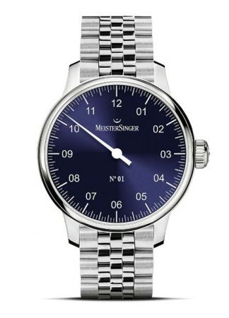 Meistersinger N°01 blue AM3308 steel