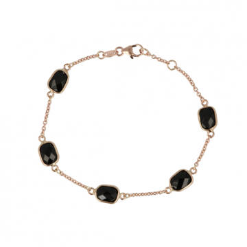 Sundrops | Bracelet 14 Carat Pink Gold | Onyx