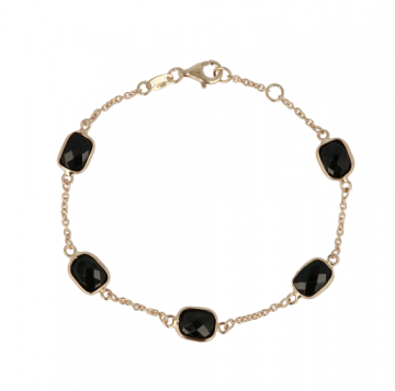 Sundrops | Bracelet 14 Carat Yellow Gold | Onyx