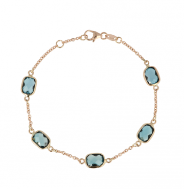 Sundrops | Bracelet 14 Carat Pink Gold | London Blue Topaz