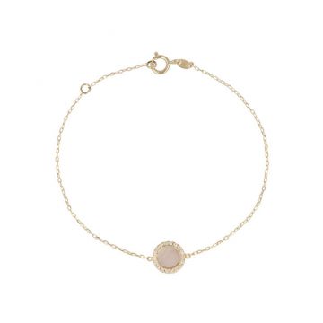 Sundrops | Bracelet 14 Carat Yellow Gold | Diamond Pink Mother Of Pearl